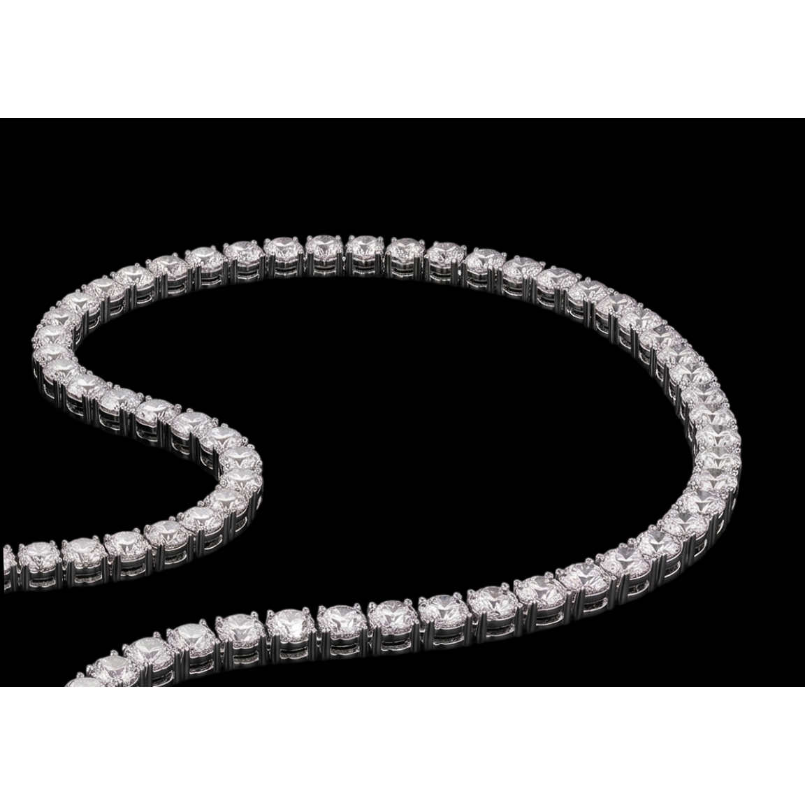 15 Carat Lab Grown Diamonds Tennis Necklace White Gold 14K