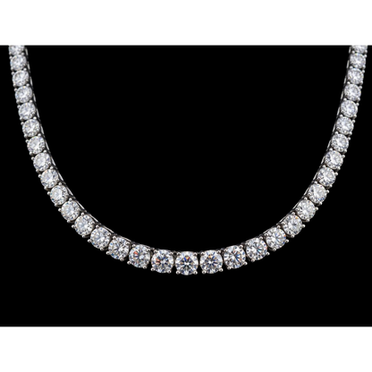 15 Carat Lab Grown Tennis Necklace 22 Inch Chain White Gold 14K