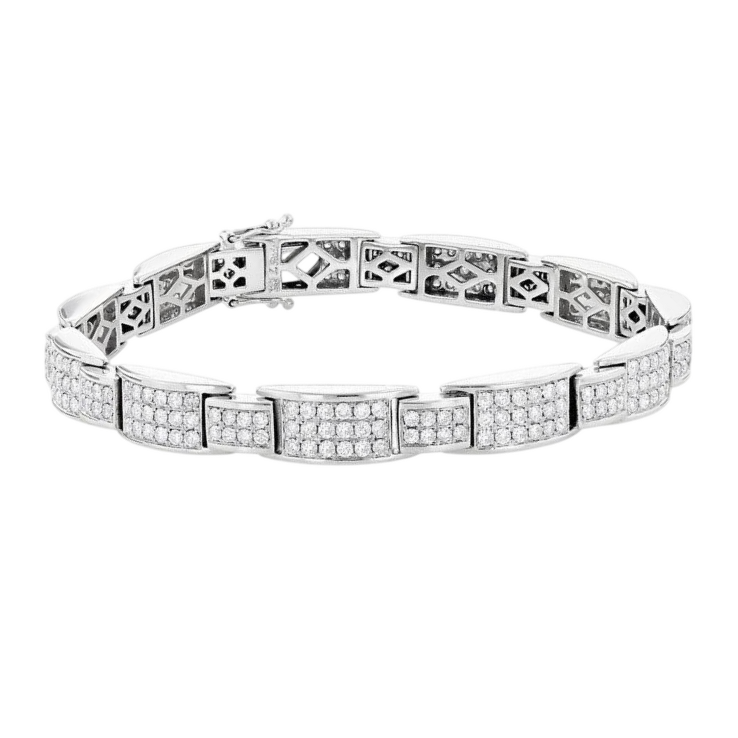 15 Carats Lab Grown Diamond Tennis Bracelet Mens Gold Jewelry New