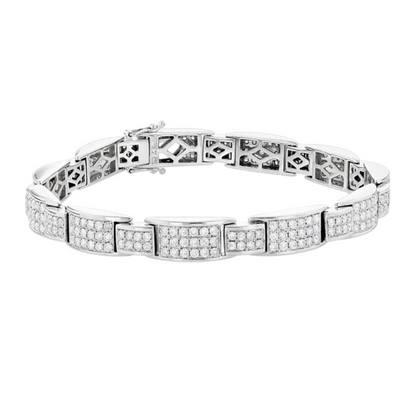 15 Carats Lab Grown Diamond Tennis Bracelet Mens Gold Jewelry New