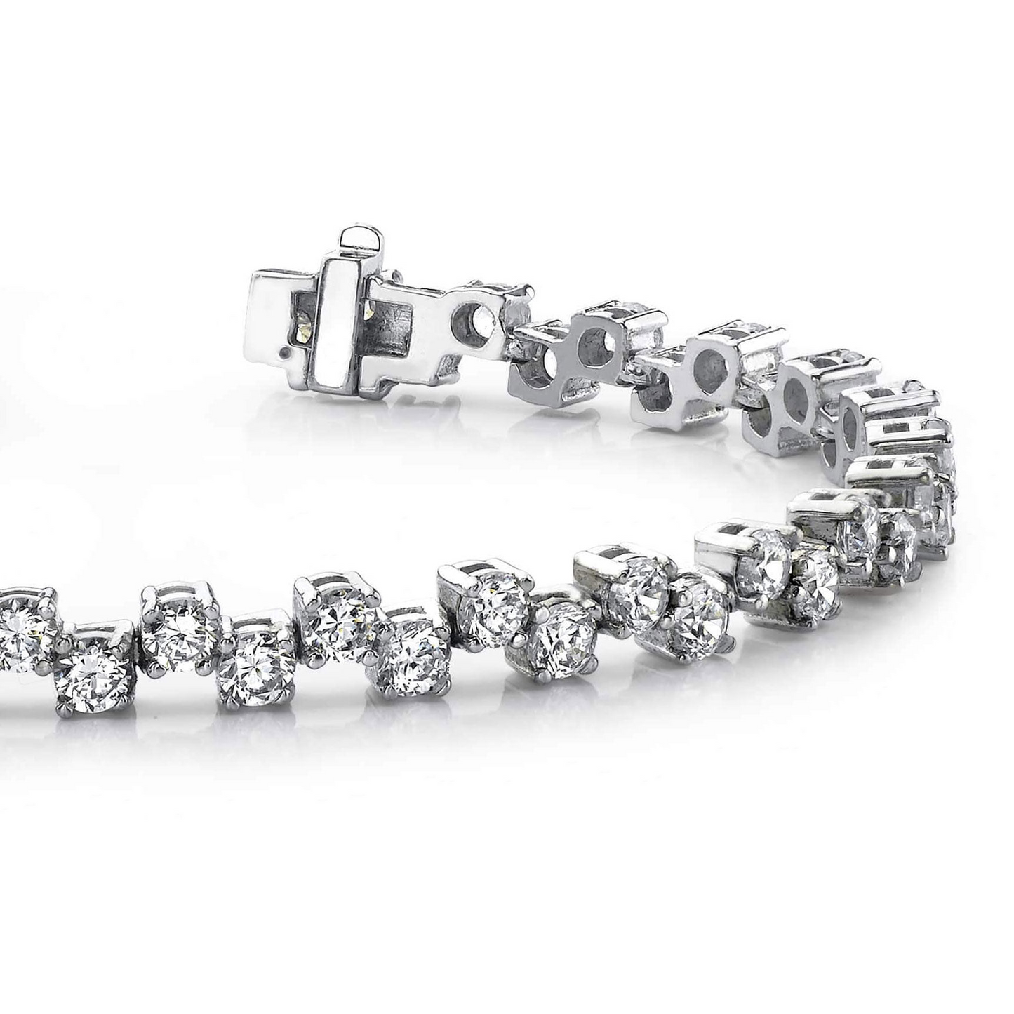 15 Ct Round Cut Lab Grown Diamond Tennis Bracelet White Gold 14K Fine Jewelry