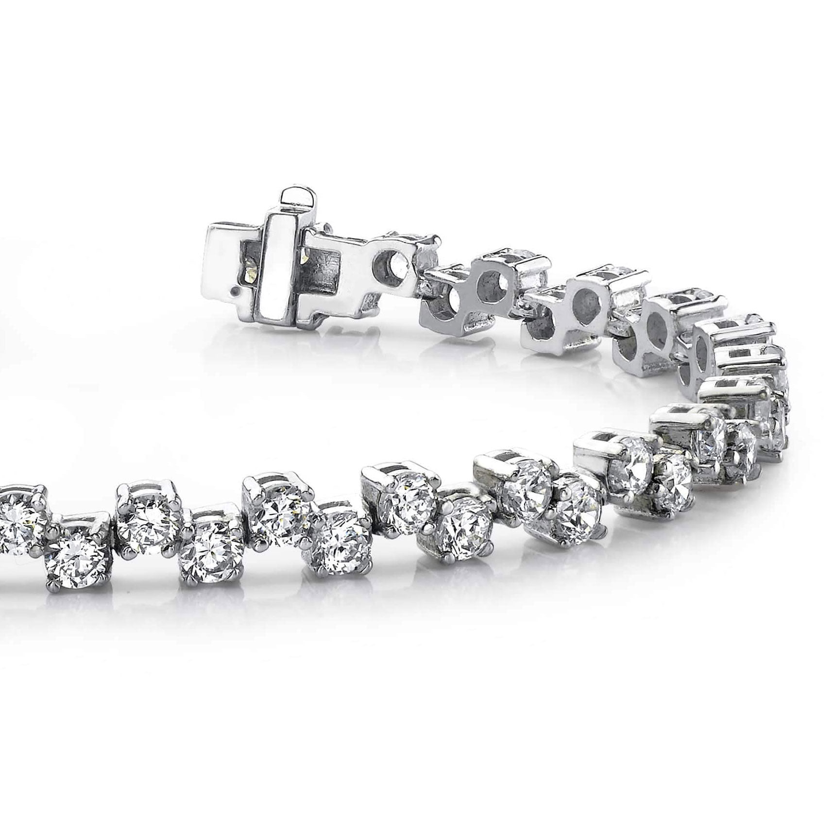 15 Ct Round Cut Lab Grown Diamond Tennis Bracelet White Gold 14K Fine Jewelry
