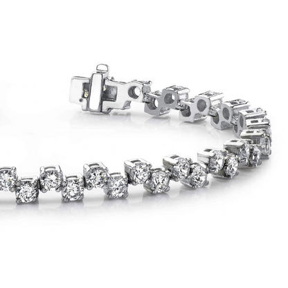 15 Ct Round Cut Lab Grown Diamond Tennis Bracelet White Gold 14K Fine Jewelry