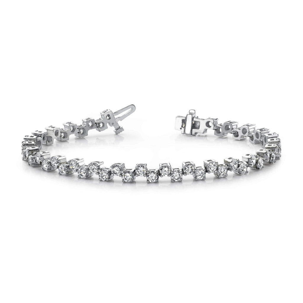 15 Ct Round Cut Lab Grown Diamond Tennis Bracelet White Gold 14K Fine Jewelry