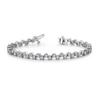 15 Ct Round Cut Lab Grown Diamond Tennis Bracelet White Gold 14K Fine Jewelry