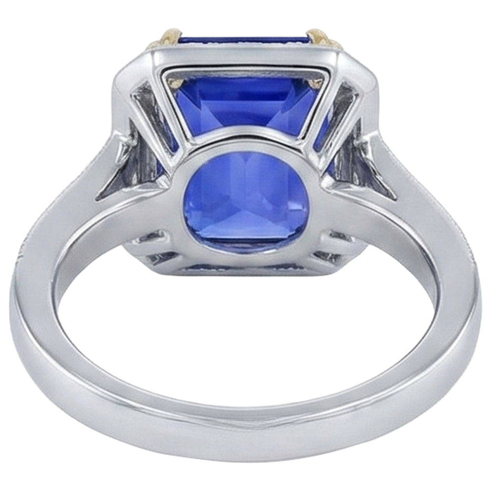 16.50 Ct Big Tanzanite And Small Natural Earth Mined Diamonds Wedding Ring Gold 14K