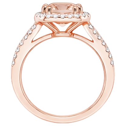 16.75 Ct Morganite And Natural Earth Mined Diamonds Fancy Ring Rose Gold 14K