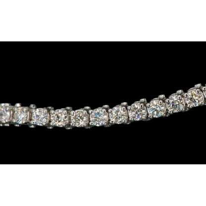 16.72 Ct Round Cut Lab Grown Diamond Tennis Bracelet 10K White Gold