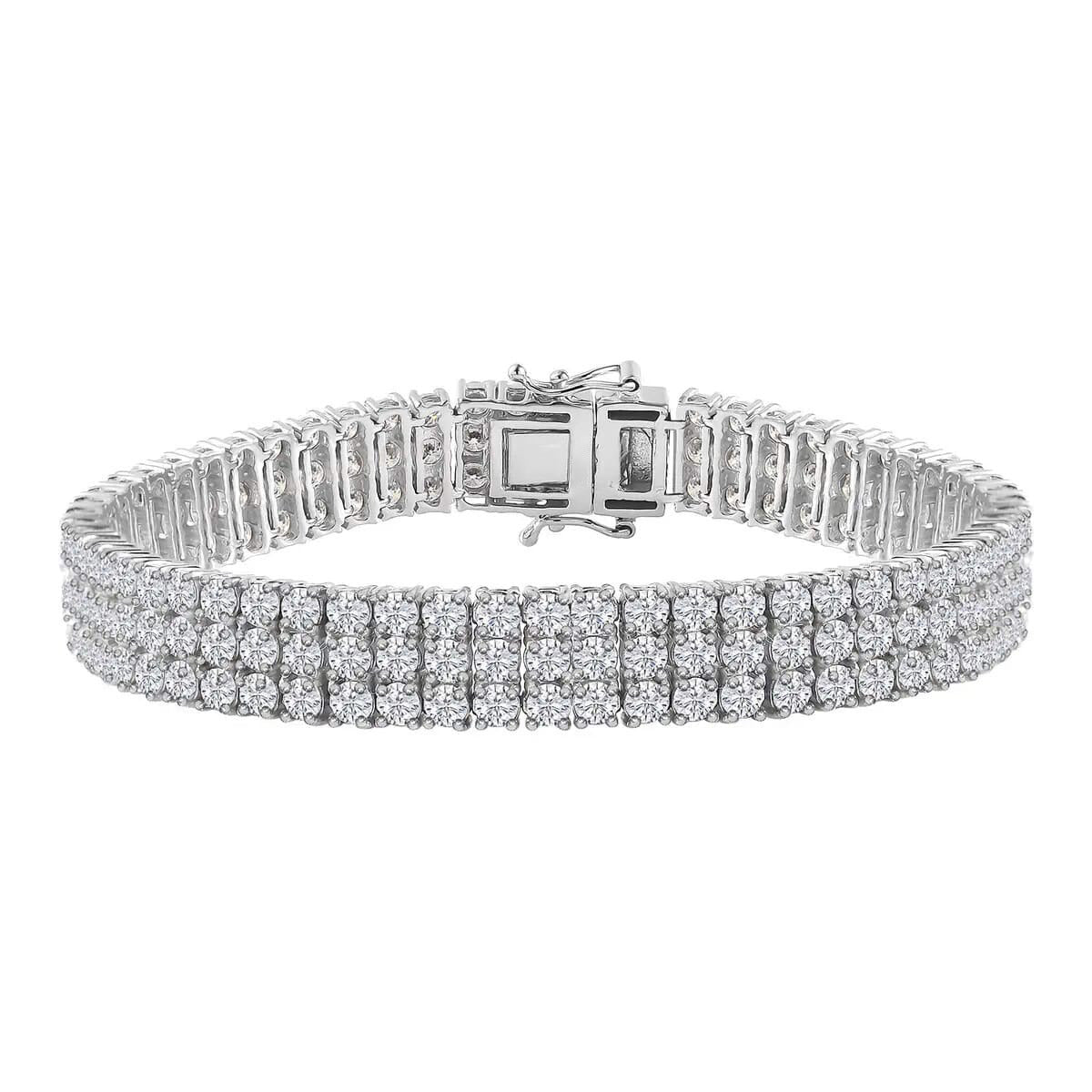 16.85 Carats Round Lab Grown Diamond Tennis Bracelet 153 Stones White Gold 10K