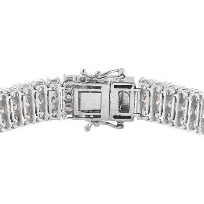 16.85 Carats Round Lab Grown Diamond Tennis Bracelet 153 Stones White Gold 10K