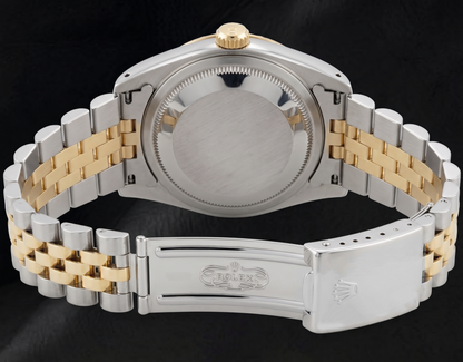 16233 Rolex Datejust 36mm Gray Diamond Dial Two Tone Watch