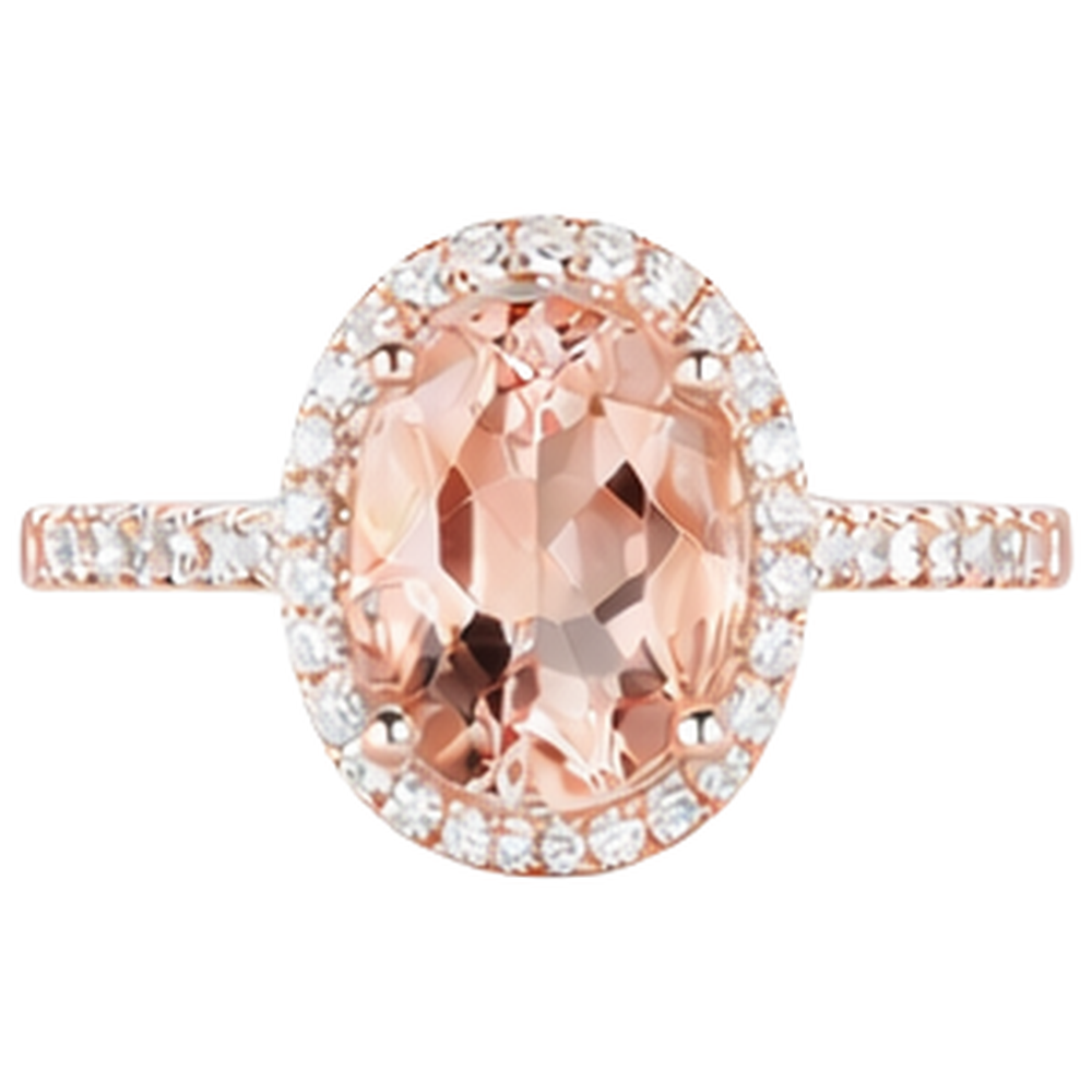 17.15 Ct Morganite And Natural Earth Mined Diamonds Anniversary Ring 14K Rose Gold
