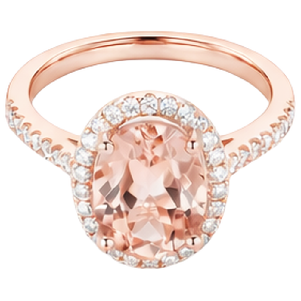 17.15 Ct Morganite And Natural Earth Mined Diamonds Anniversary Ring 14K Rose Gold