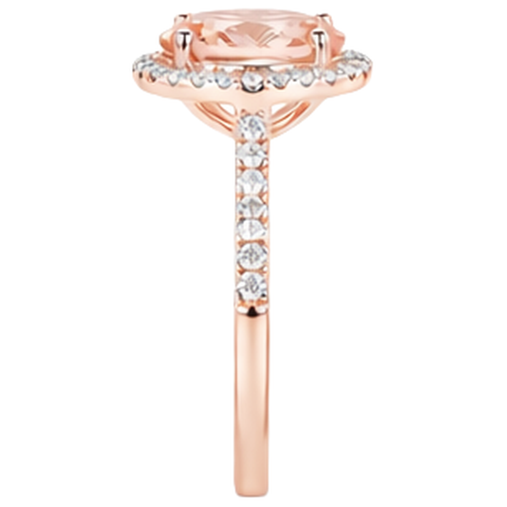 17.15 Ct Morganite And Natural Earth Mined Diamonds Anniversary Ring 14K Rose Gold