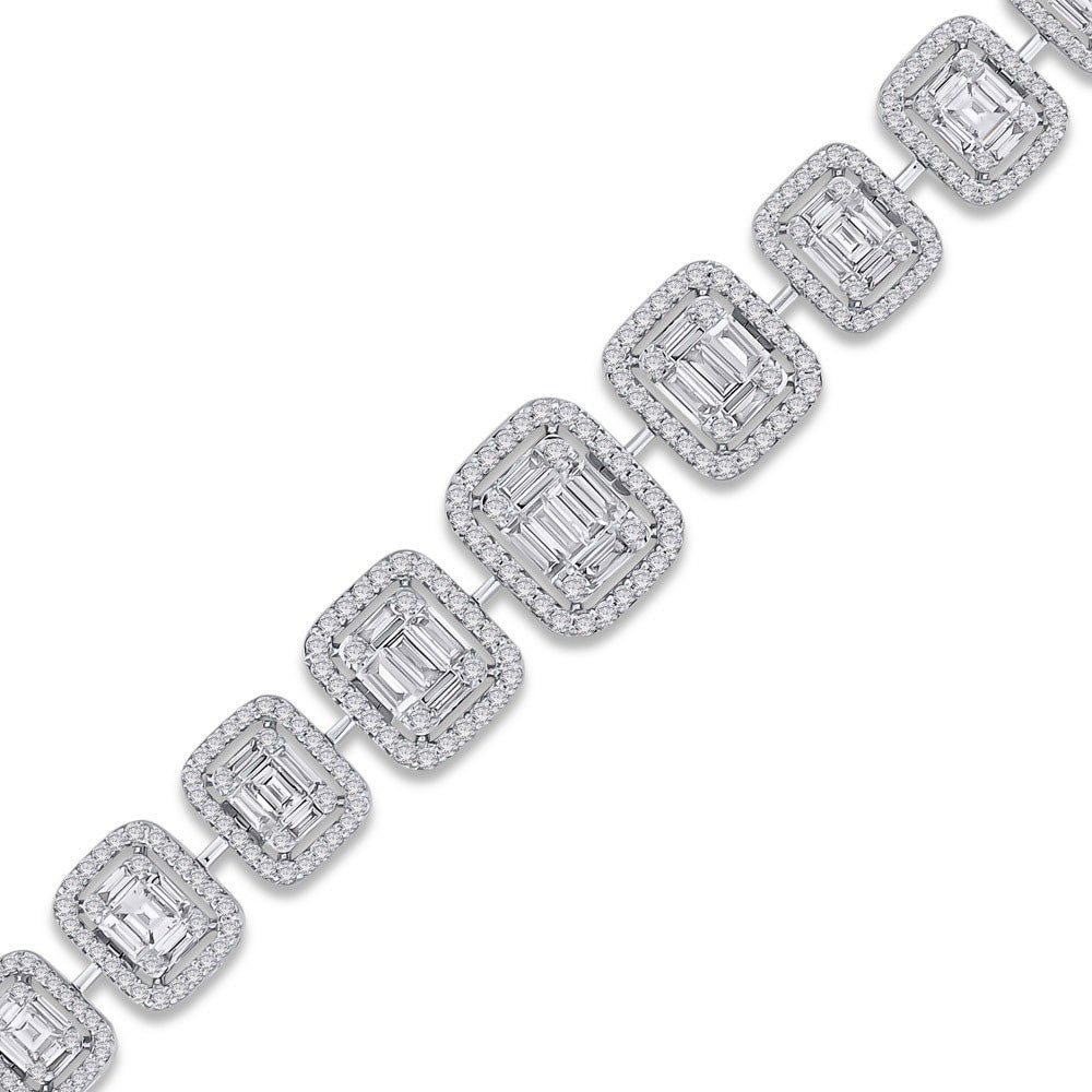 17.5 Ct. Pave Lab Grown Tennis Bracelet G Vvs2 Wide Big Piece