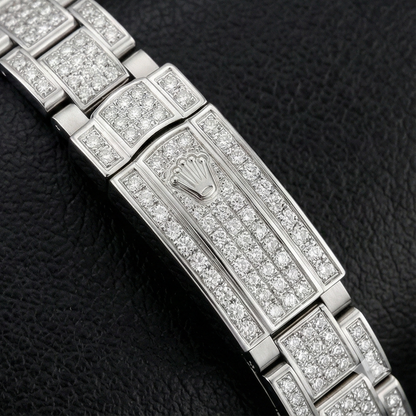 176200 Rolex Oyster Perpetual iced-out 26mm Ladies Watch