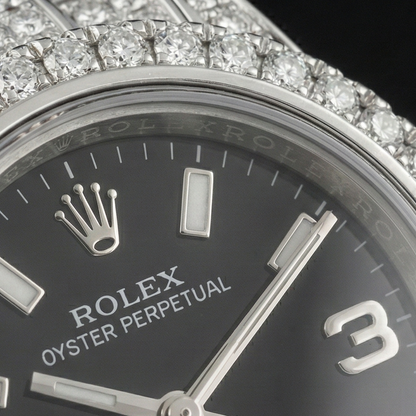 176200 Rolex Oyster Perpetual iced-out 26mm Ladies Watch