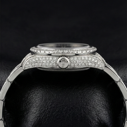 176200 Rolex Oyster Perpetual iced-out 26mm Ladies Watch