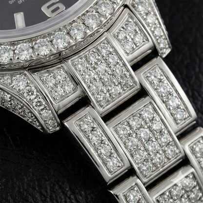 176200 Rolex Oyster Perpetual iced-out 26mm Ladies Watch