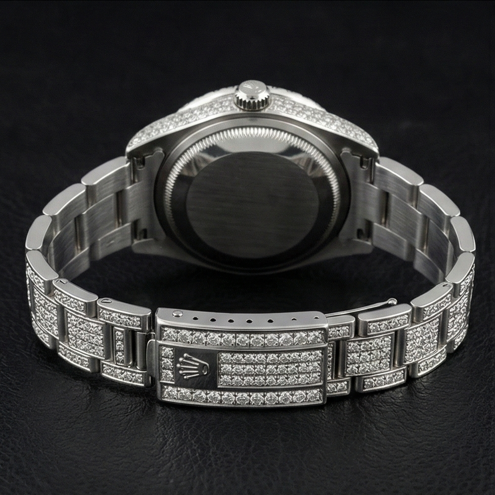 176200 Rolex Oyster Perpetual iced-out 26mm Ladies Watch