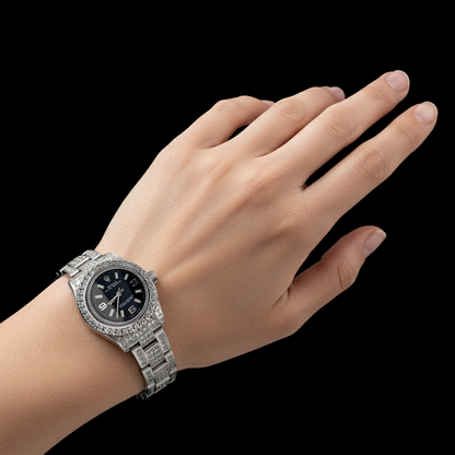 176200 Rolex Oyster Perpetual iced-out 26mm Ladies Watch