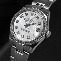178240 Rolex Mother of Pearl Diamond Stainless Steel 31 mm Women's Watch