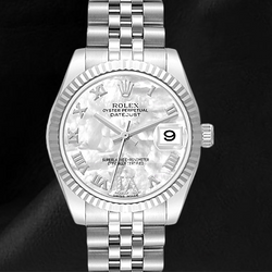 178274 Datejust 31 mm Ladies Rolex Mother Of Pearl Diamond Steel White Gold Watch