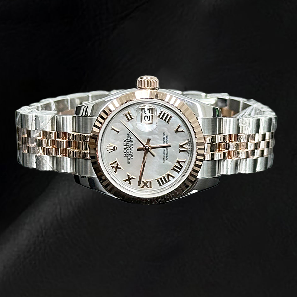 179171 Lady's 26 mm Datejust White Mother of Pearl Roman Rolex Watch