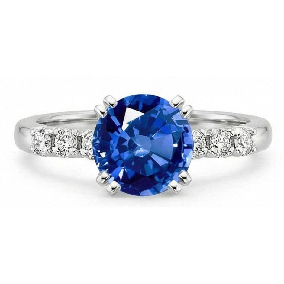 1 Carat Blue Sapphire Anniversary Ring