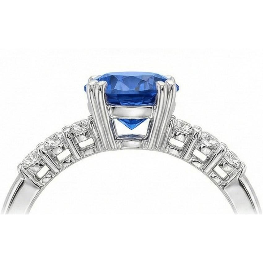 1 Carat Blue Sapphire Anniversary Ring