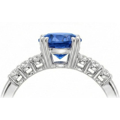 1 Carat Blue Sapphire Anniversary Ring