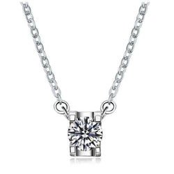 1 Carat Mined Diamond Women Necklace Pendant White Gold 14K