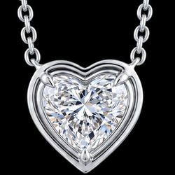 1 Carat Lab Grown Heart Pendant 14K White Gold