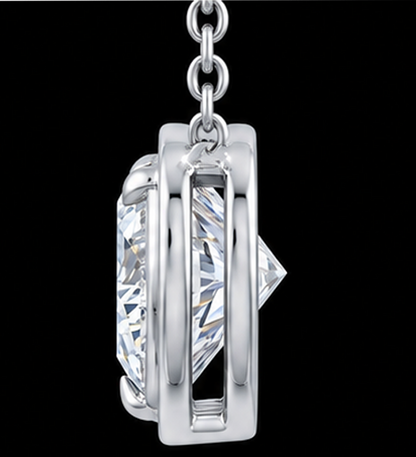 1 Carat Lab Grown Heart Pendant 14K White Gold