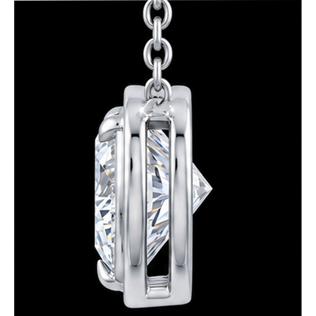 1 Carat Natural Heart Pendant 14K White Gold