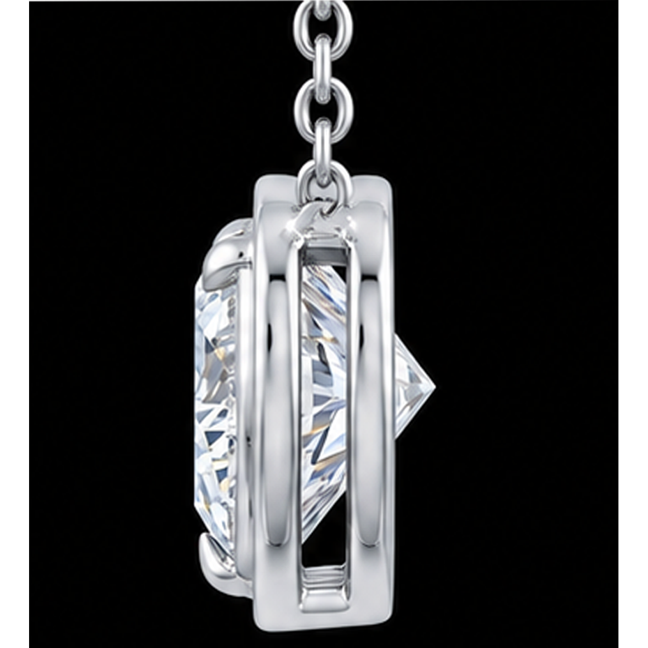 1 Carat Natural Heart Pendant 14K White Gold