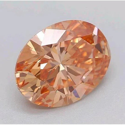 1 Carat Oval Cut Pinkish Orange Loose Sapphire
