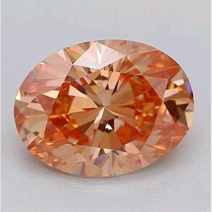 1 Carat Oval Cut Pinkish Orange Loose Sapphire