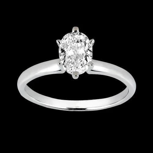 1 Carat Oval Diamond Solitaire Ring
