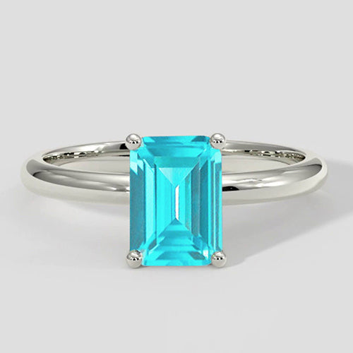 1 Carat Paraiba Solitaire Engagement Ring
