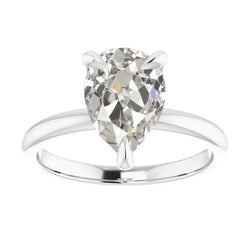 1 Carat Pear Earth Mined Natural Real Diamond ( Not Lab Grown ) Ring In Gold