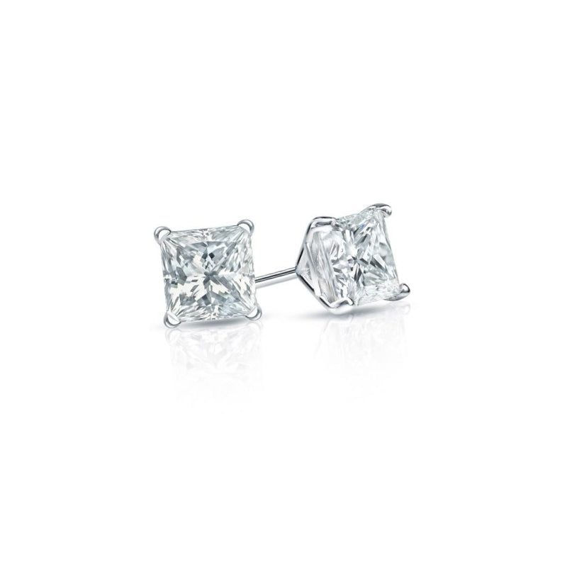 1 Carat Princess Cut Diamond Stud 