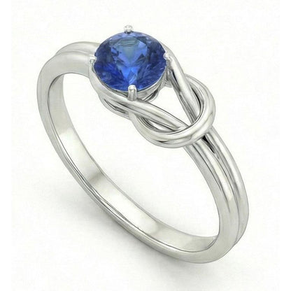 1 Carat Solitaire Blue Sapphire White Gold 14K Fancy Ring Jewelry New