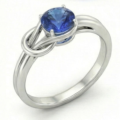 1 Carat Solitaire Blue Sapphire White Gold 14K Fancy Ring Jewelry New