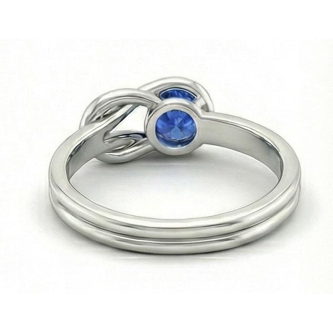 1 Carat Solitaire Blue Sapphire White Gold 14K Fancy Ring Jewelry New