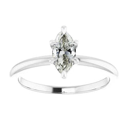 1 Carat Solitaire Marquise Earth Mined Diamond Ring