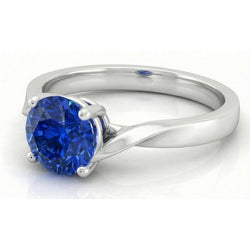 1 Carat Solitaire Women's Ceylon Sapphire Ring Twisted Shank