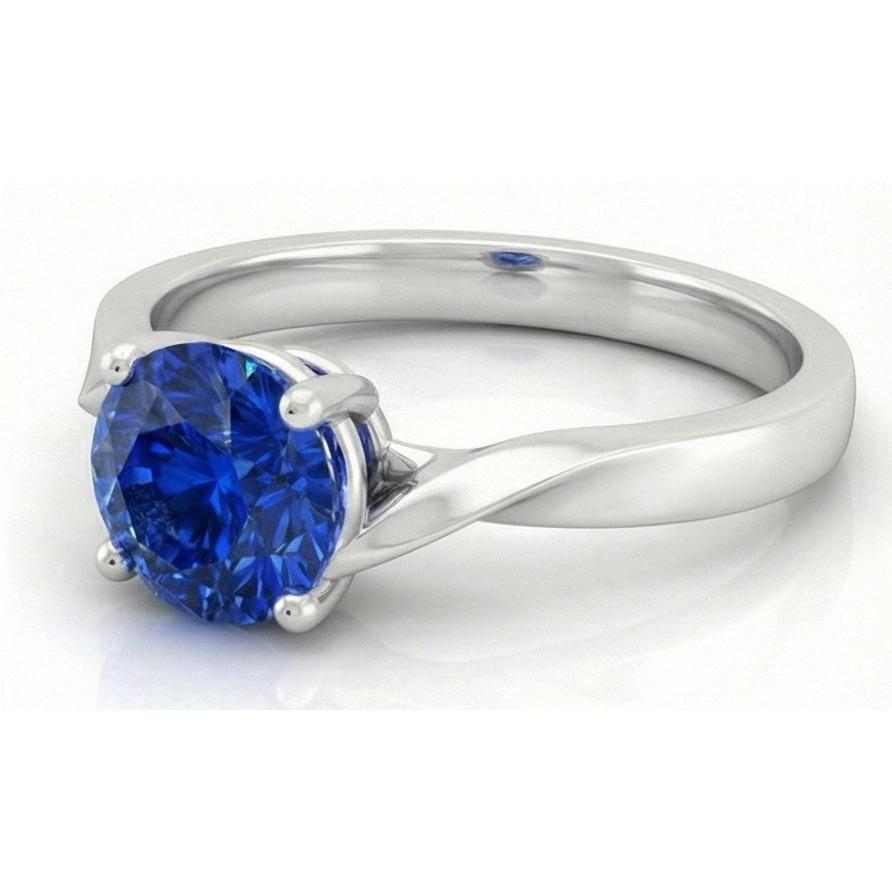 1 Carat Solitaire Women's Ceylon Sapphire Ring Twisted Shank