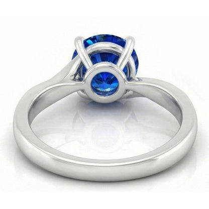 1 Carat Solitaire Women's Ceylon Sapphire Ring Twisted Shank