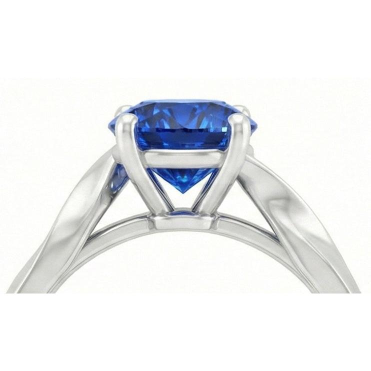 1 Carat Solitaire Women's Ceylon Sapphire Ring Twisted Shank